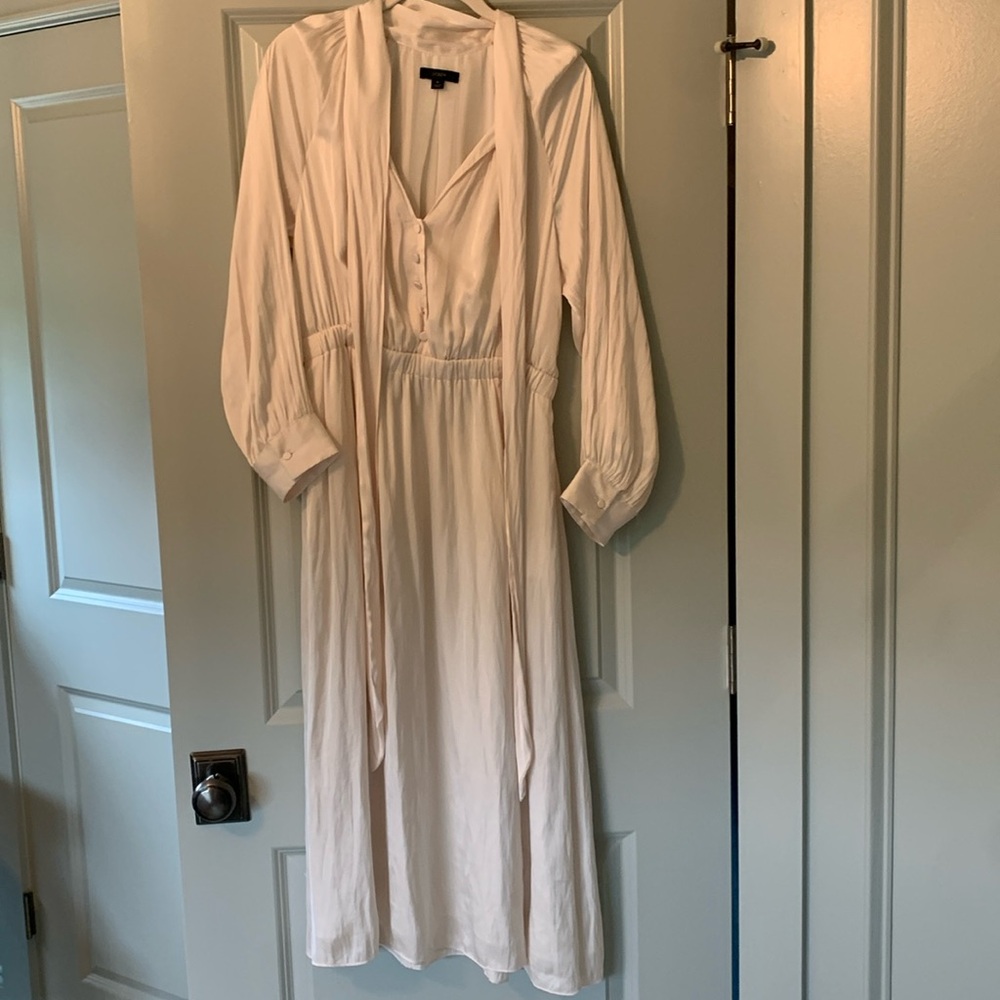 J.CREW Ivory Satin Dress-size Medium